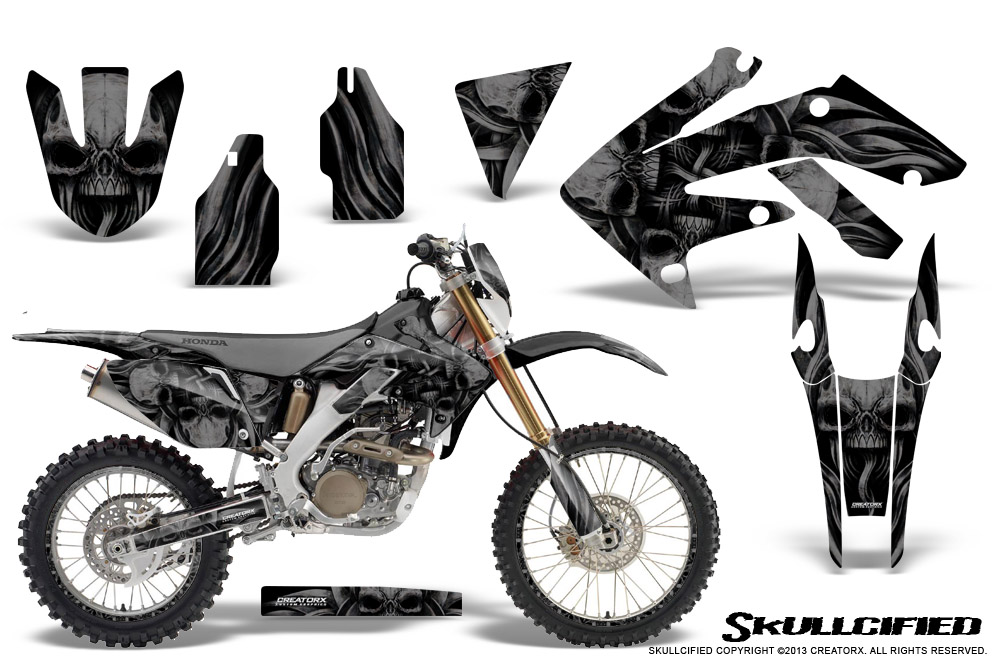 Honda CRF 250X 04-12 Graphics Kit Skullcified Black NP Rims